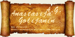 Anastasija Golijanin vizit kartica